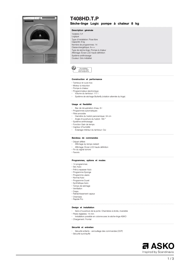 Imagen de la primera página del manual del dispositivo T408HD.T.P