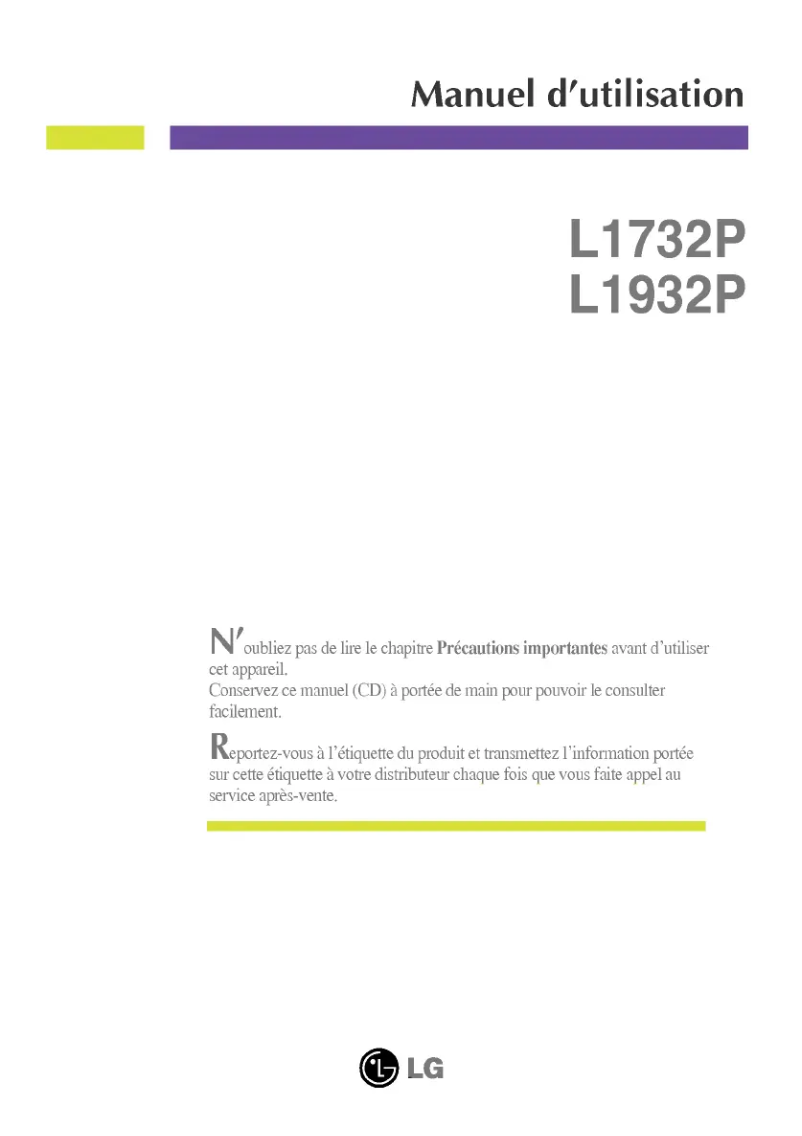 Imagen de la primera página del manual del dispositivo L1732P