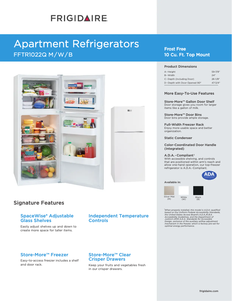 Imagen de la primera página del manual del dispositivo FFTR1022Q