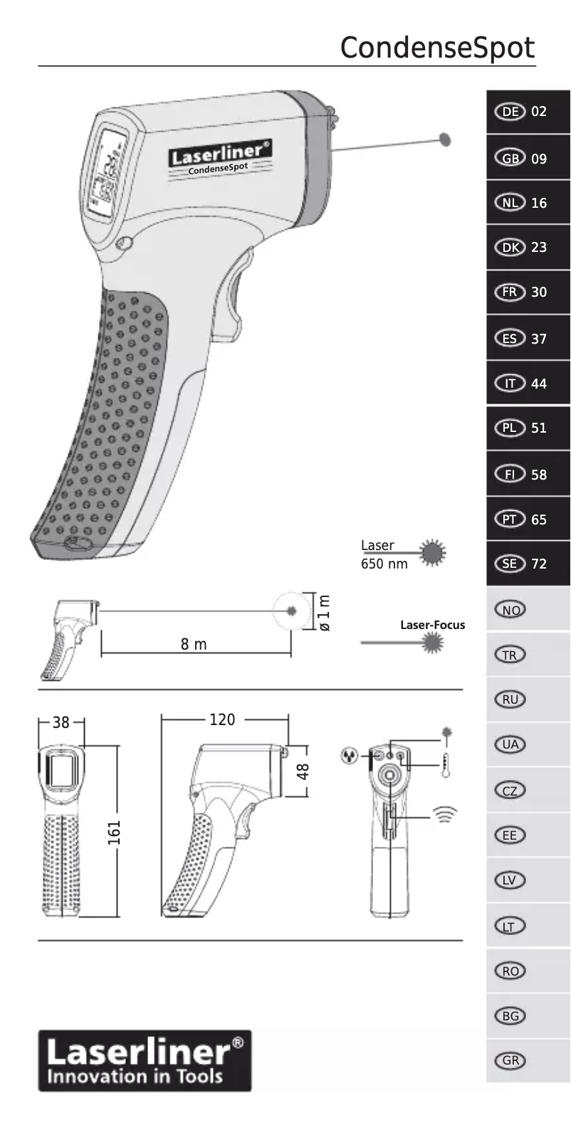 Página 1 del manual Manual de usuario Laserliner CondenseSpot Laser