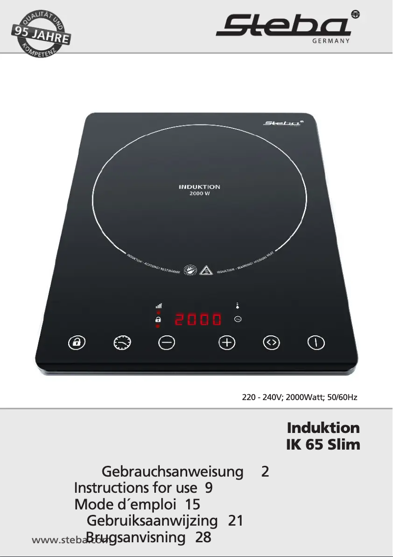 Página 1 del manual Manual de usuario Steba IK 65 Slim