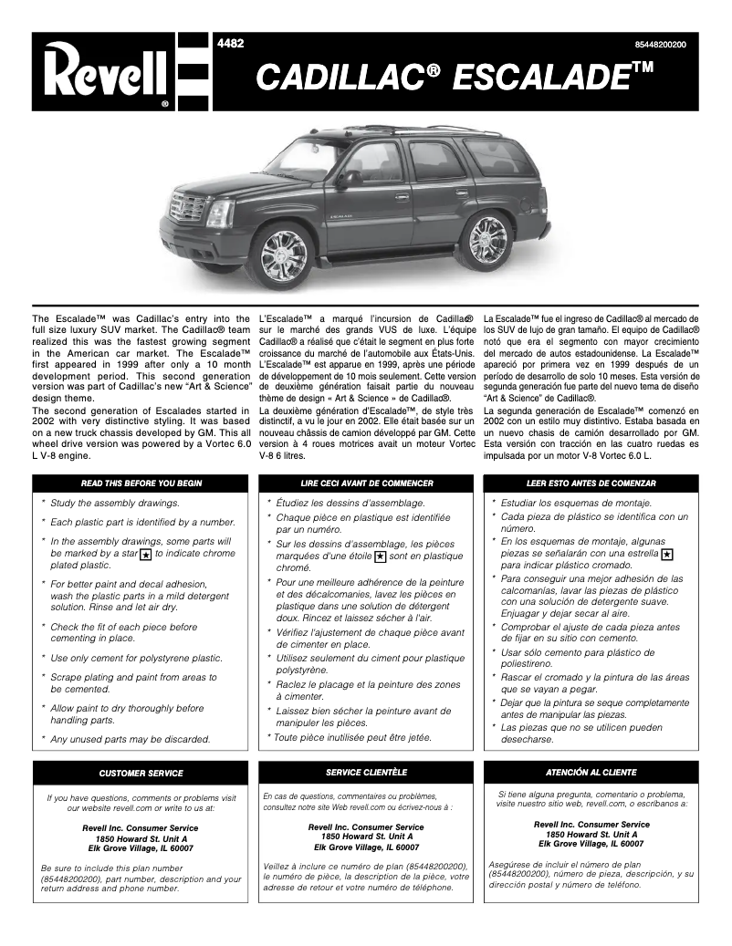 Imagen de la primera página del manual del dispositivo Cadillac Escalade