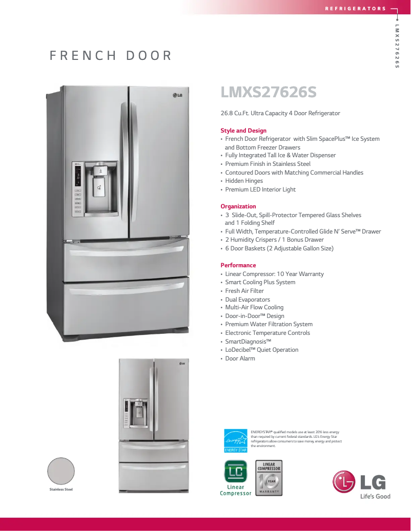 Imagen de la primera página del manual del dispositivo LMXS27626S