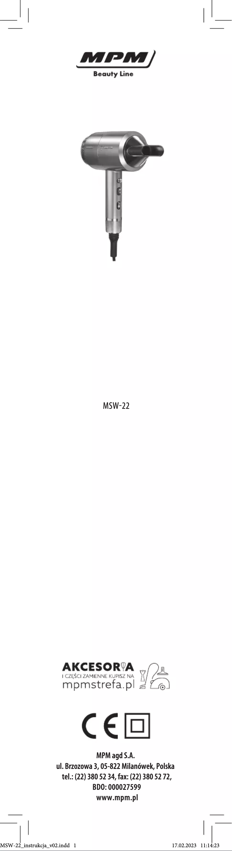 Página 1 del manual Manual de usuario MPM MSW-22