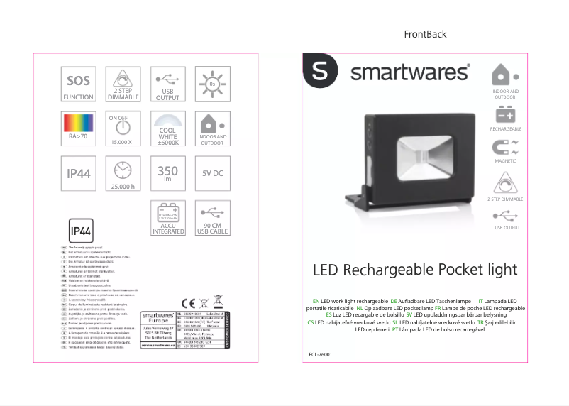 Página nº 1 - Manual de usuario Smartwares FCL-76001