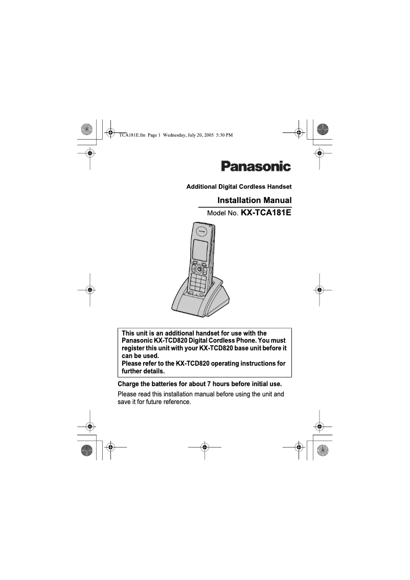 Página 1 del manual Manual de usuario Panasonic KX-TCA181E