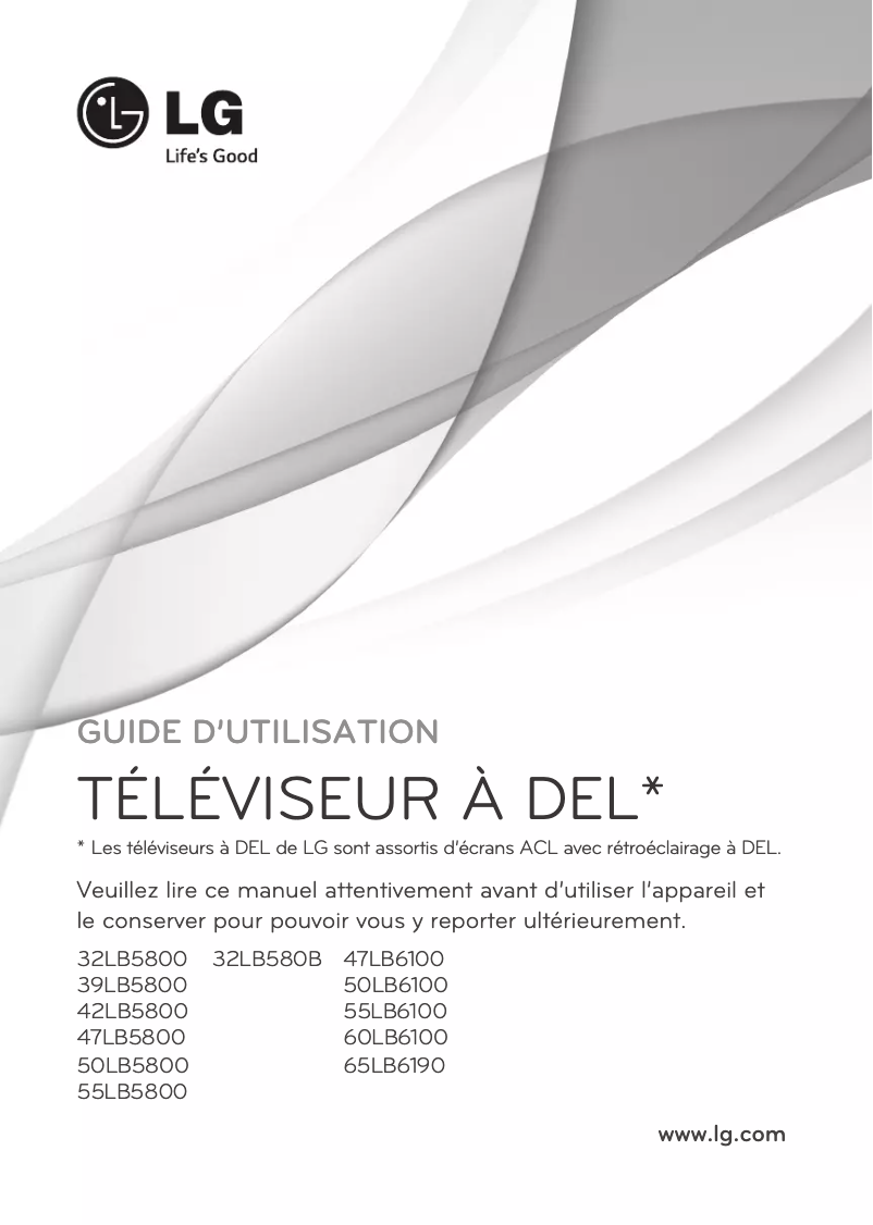 Imagen de la primera página del manual del dispositivo 55LB6100