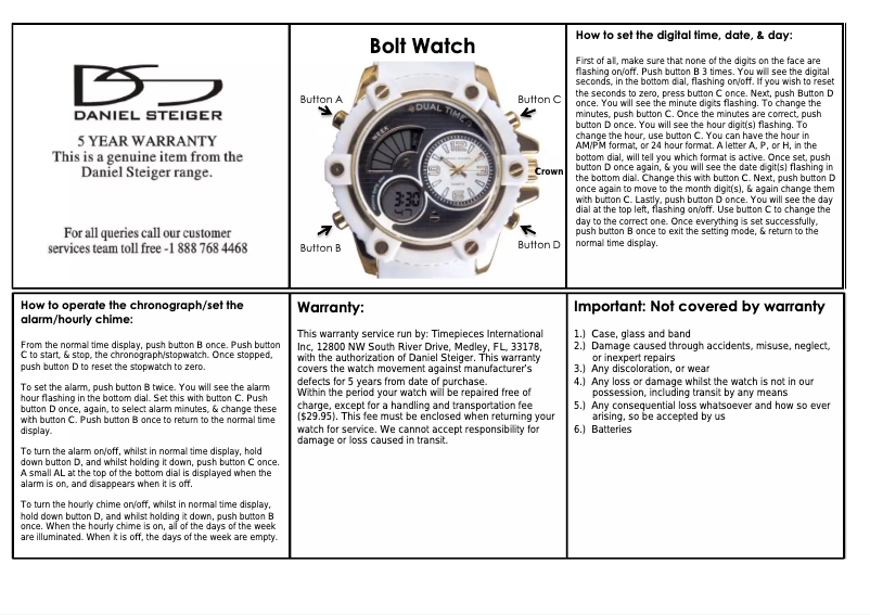 Página 1 del manual Manual de usuario Daniel Steiger Bolt