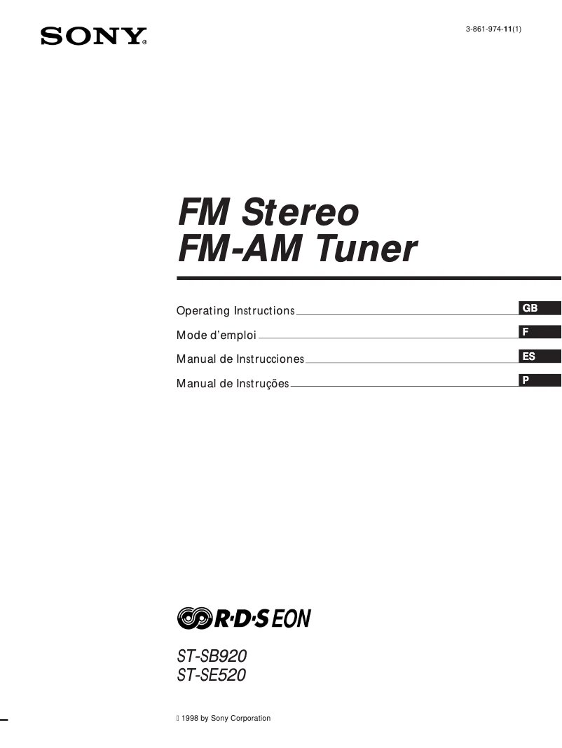 Página 1 del manual Manual de usuario Sony ST-SE520