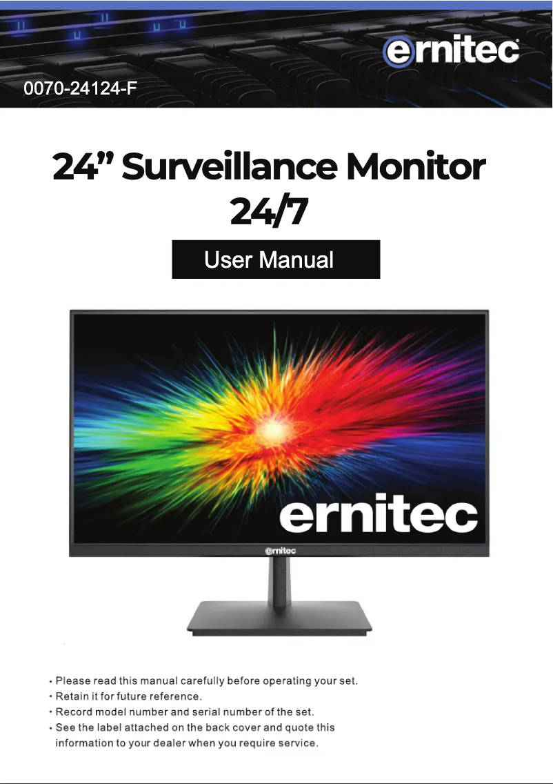 Página 1 del manual Manual de usuario Ernitec 0070-24124-F