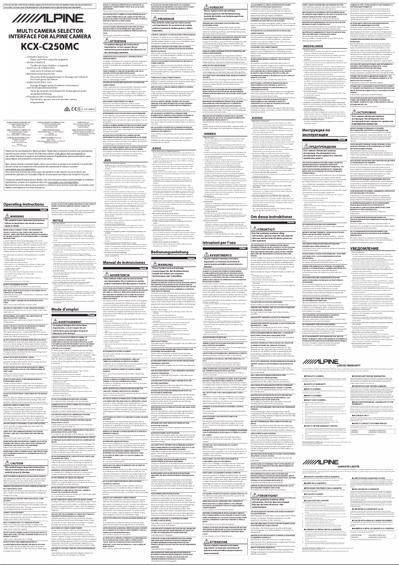 Página 1 del manual Manual de usuario Alpine KCX-C250MC