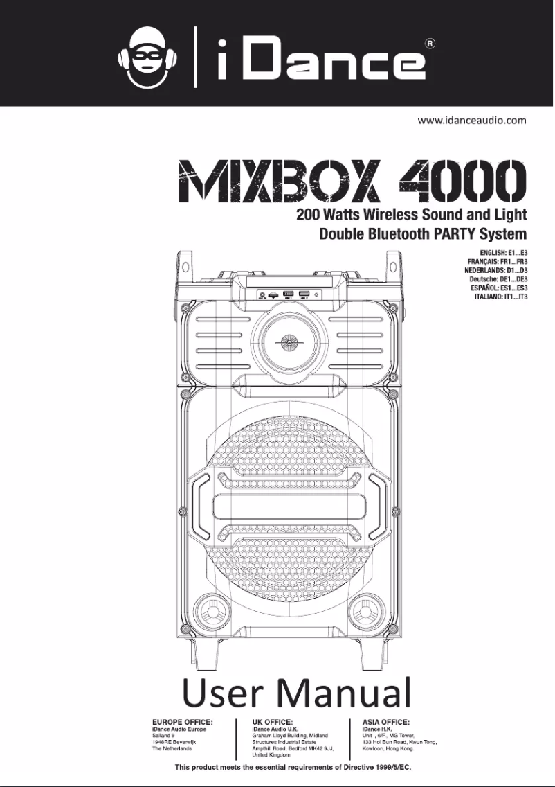 Página 1 del manual Manual de usuario iDance Mixbox 4000