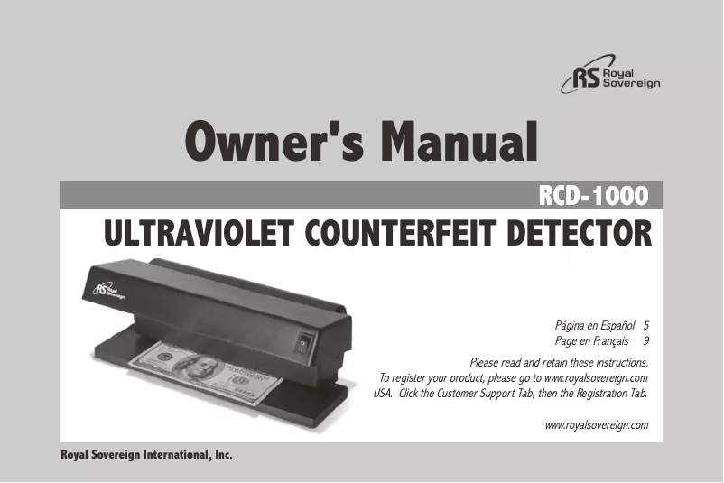 Página 1 del manual Manual de usuario Royal Sovereign RCD-1000