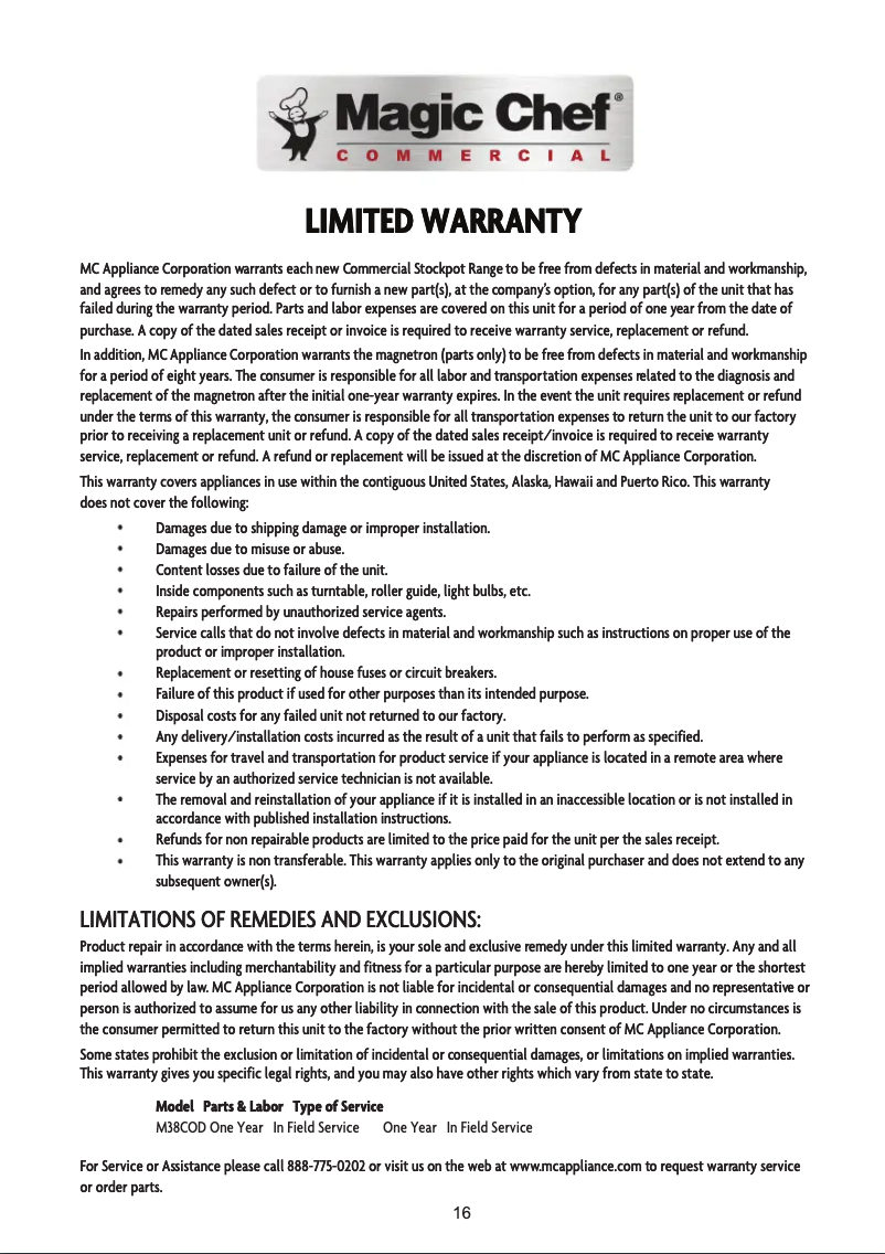 Imagen de la primera página del manual del dispositivo M38COD