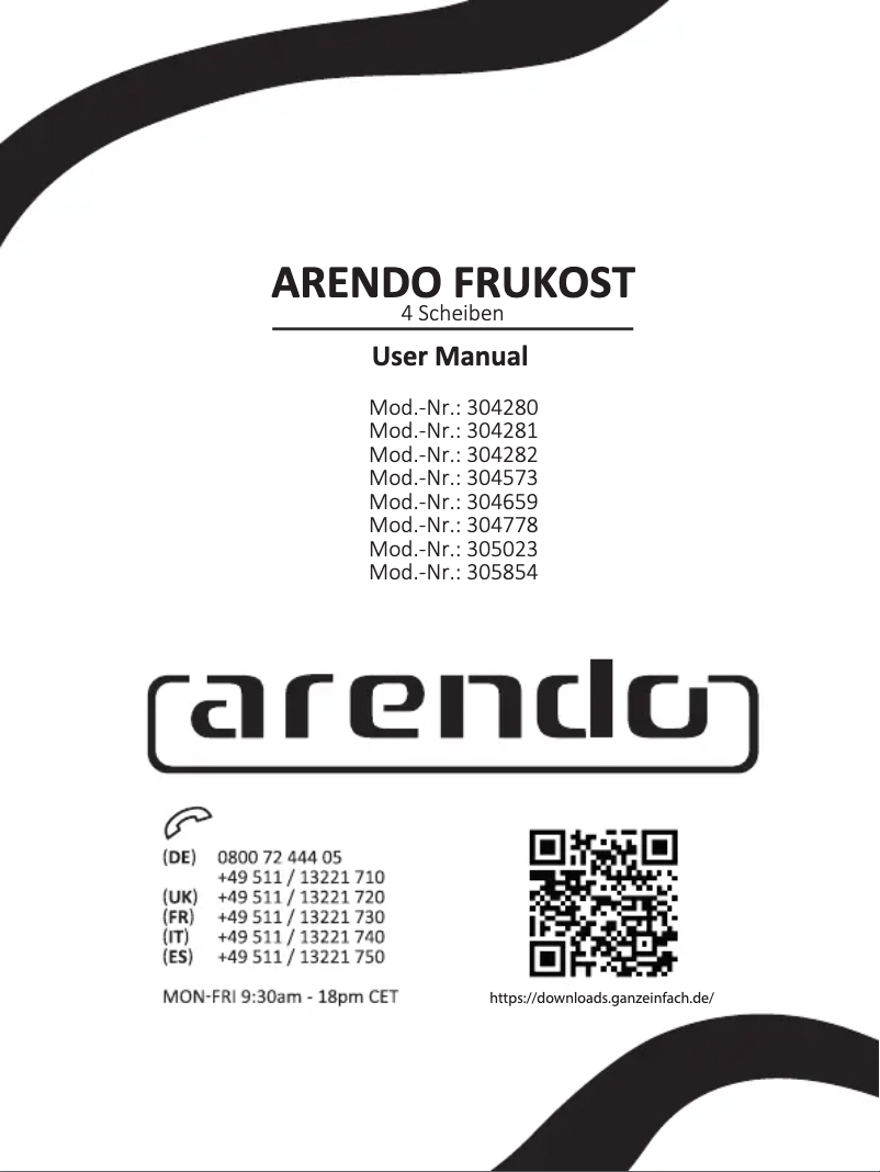 Página 1 del manual Manual de usuario Arendo Frukost 305854