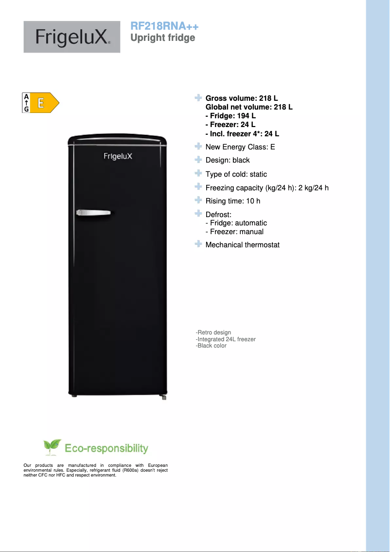 Imagen de la primera página del manual del dispositivo RF218RNA++