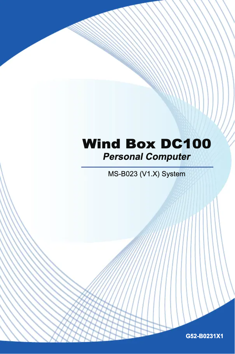 Imagen de la primera página del manual del dispositivo Wind Box DC100-009EU