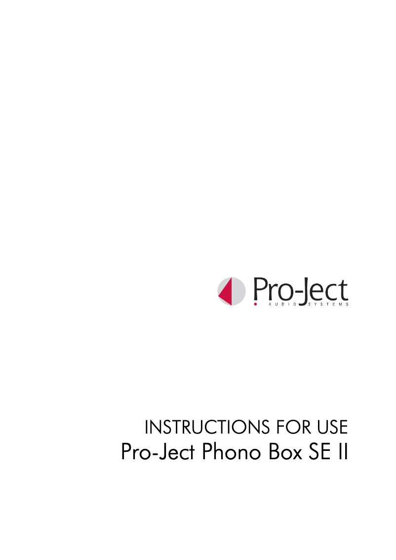 Imagen de la primera página del manual del dispositivo Phono Box SE II
