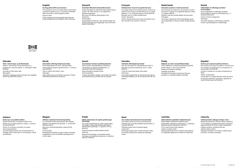 Imagen de la primera página del manual del dispositivo LÅNGFJÄLL 503.205.70