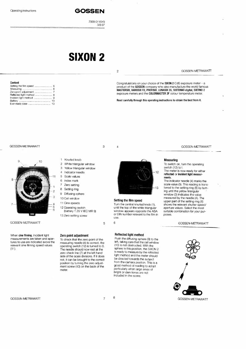 Imagen de la primera página del manual del dispositivo SIXON 2