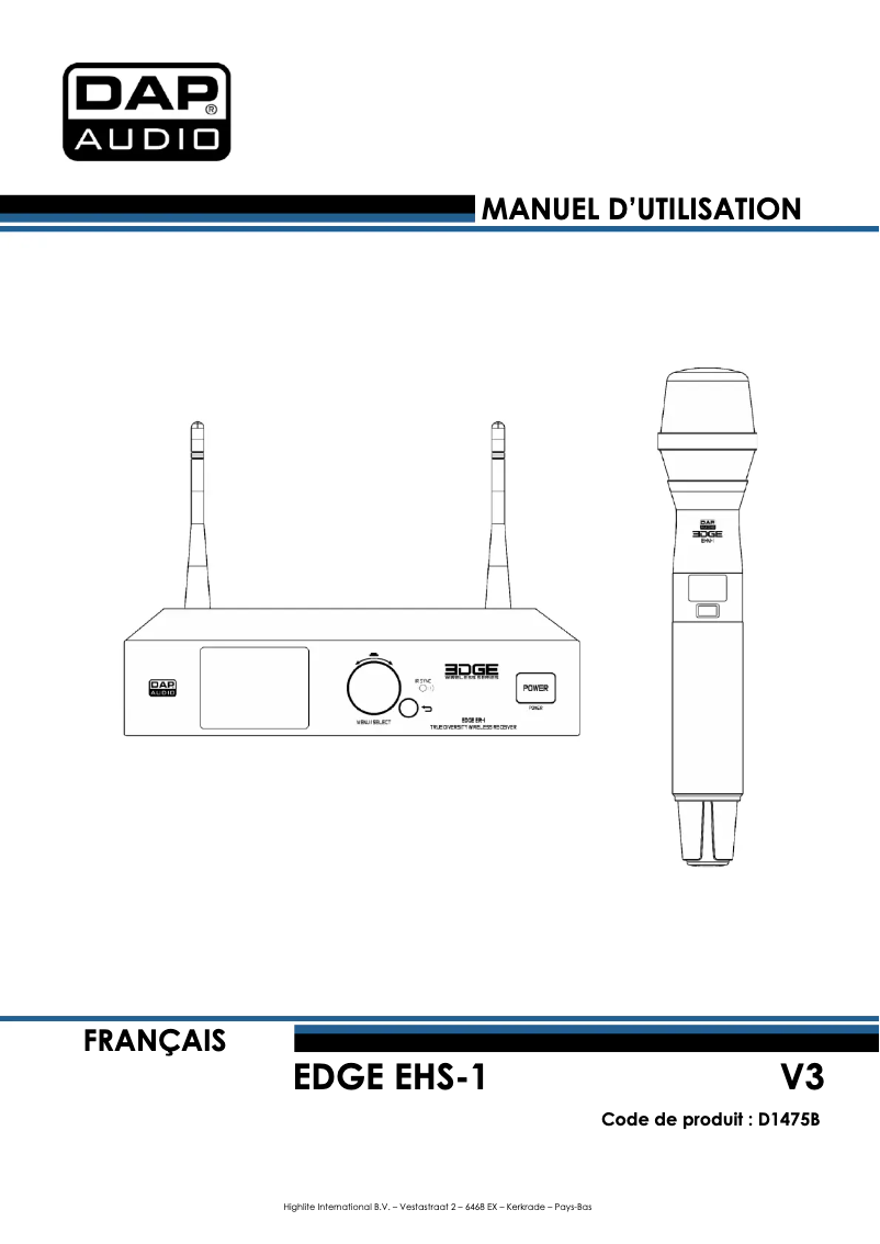 Página nº 1 - Manual de usuario DAP-Audio EDGE EHS-1