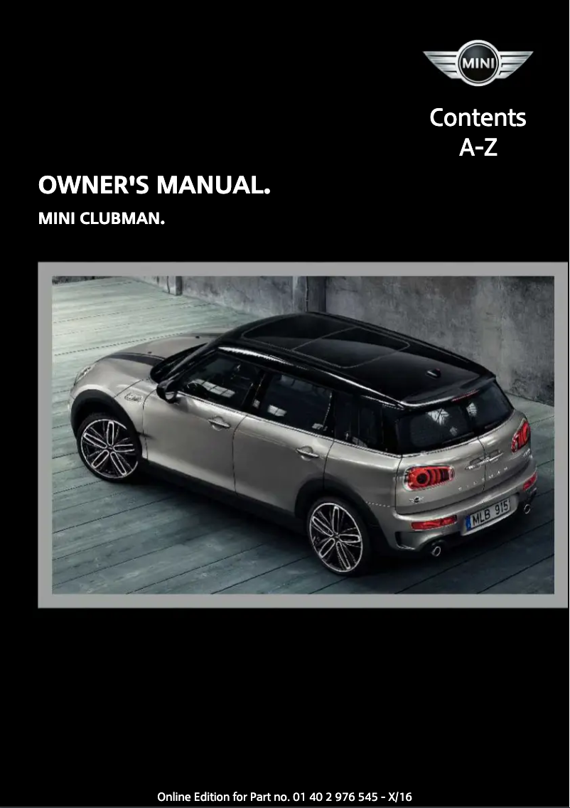 Imagen de la primera página del manual del dispositivo Clubman (2017)