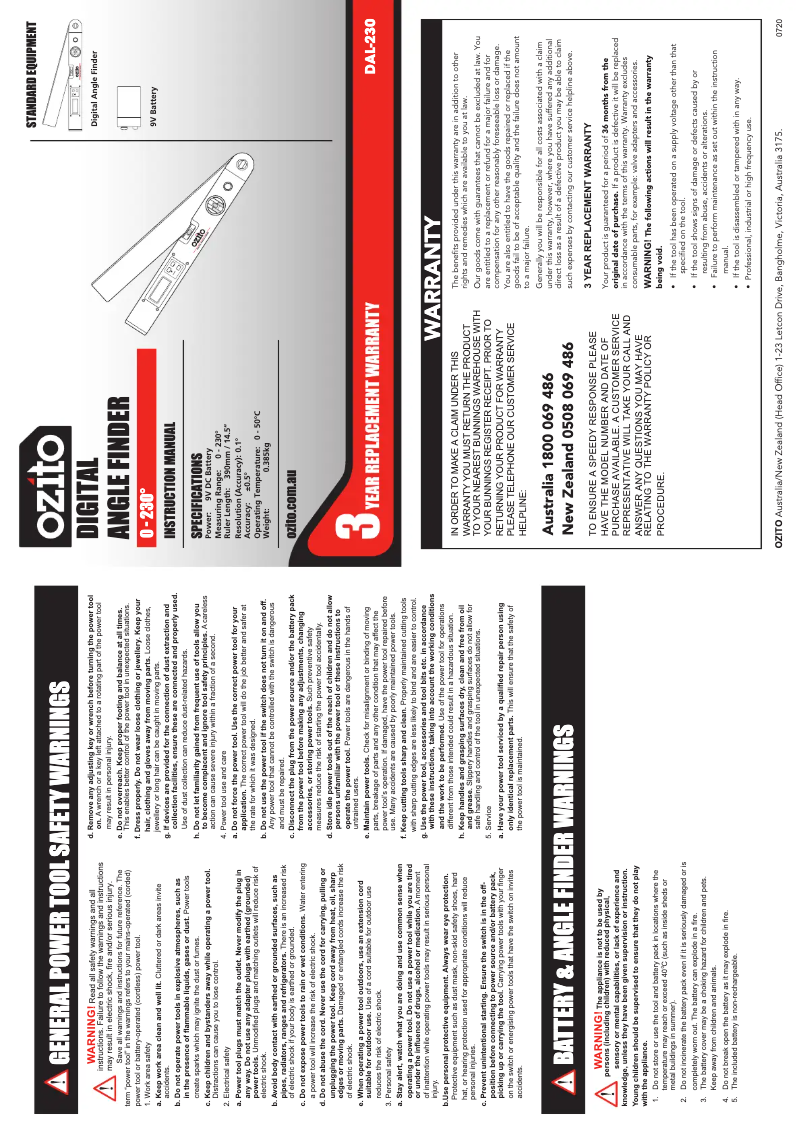 Imagen de la primera página del manual del dispositivo DAL-230