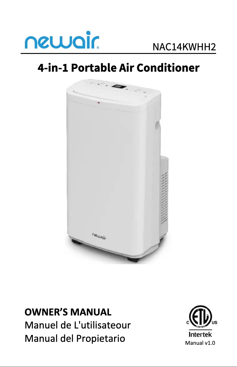 Imagen de la primera página del manual del dispositivo NAC14KWHH2