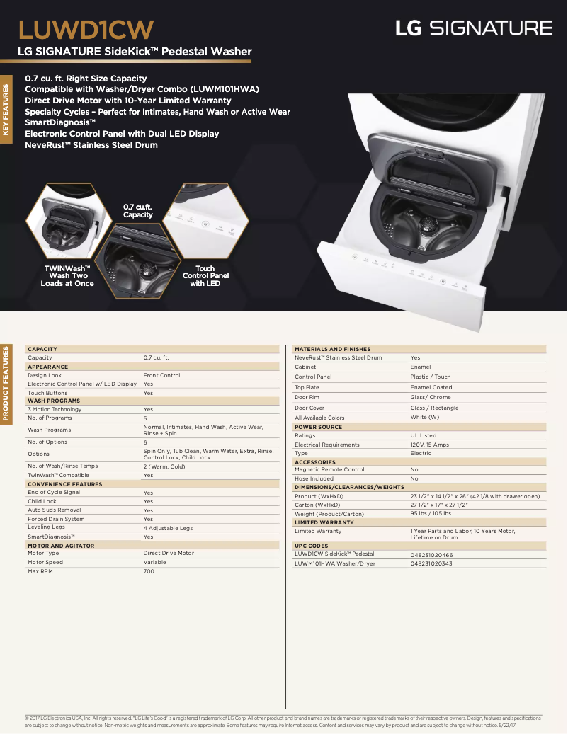Imagen de la primera página del manual del dispositivo LUWD1CW
