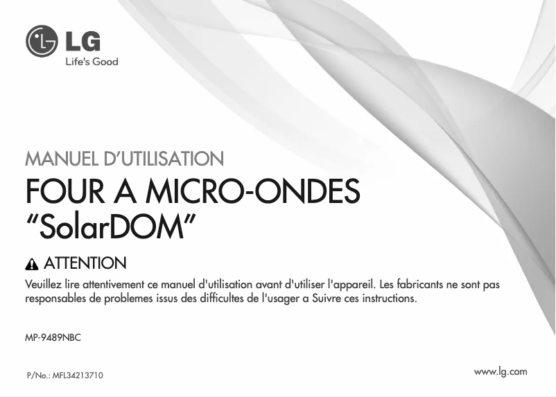 Página 1 del manual Manual de usuario LG MP-9489NBC