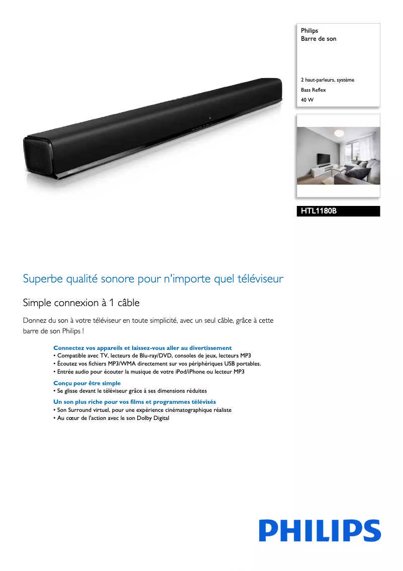 Imagen de la primera página del manual del dispositivo HTL1180B