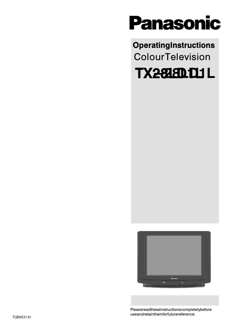 Página nº 1 - Manual de usuario Panasonic TX-28LD1L