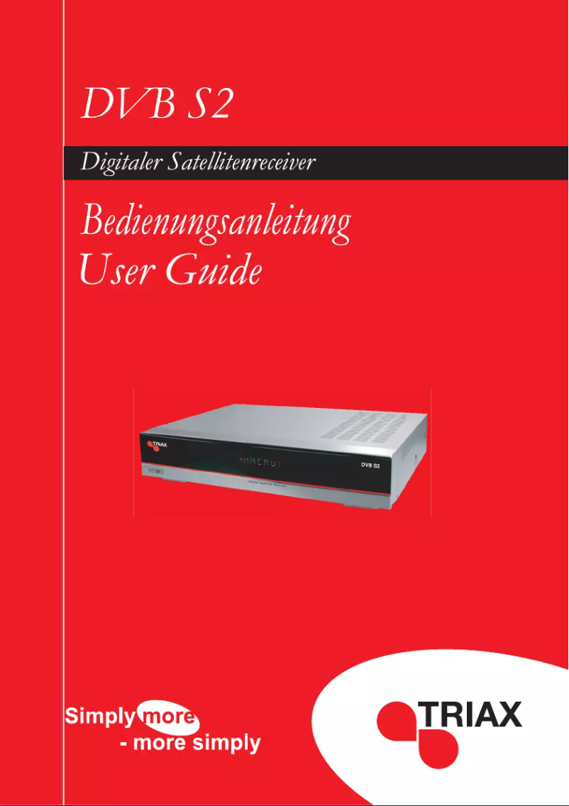 Página 1 del manual Manual de usuario Triax DVB S2
