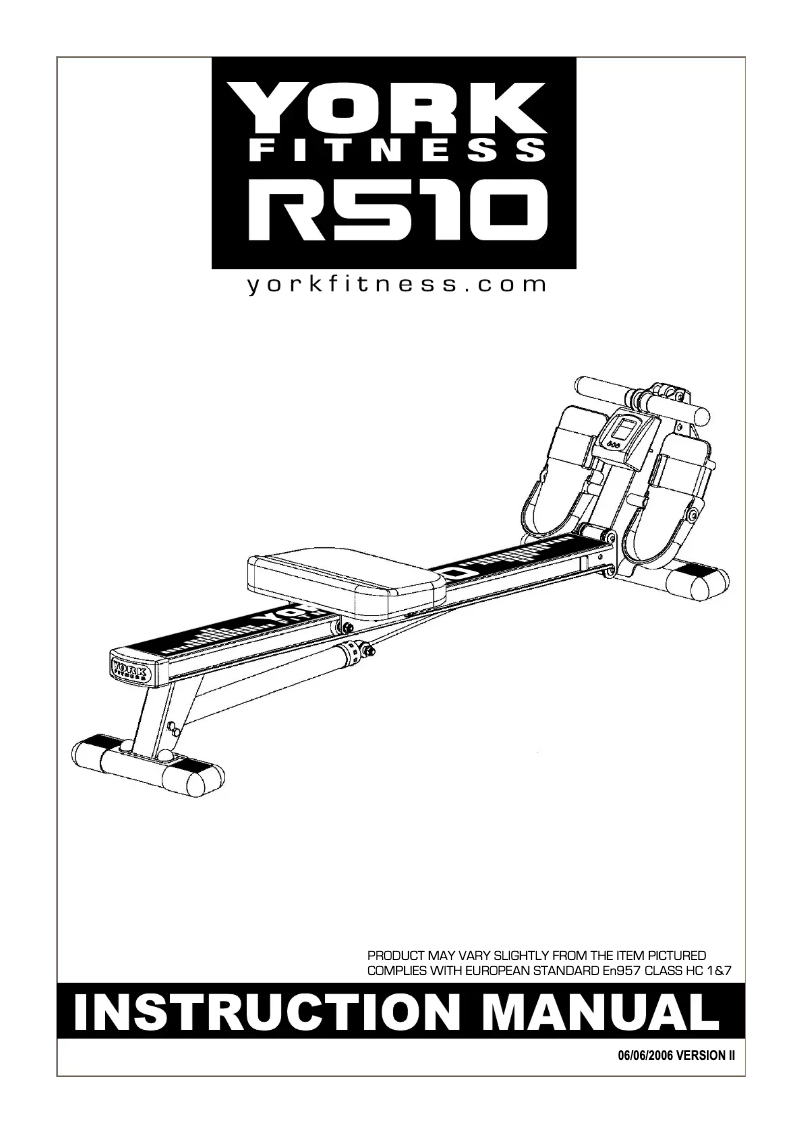 Página nº 1 - Manual de usuario York Fitness R510