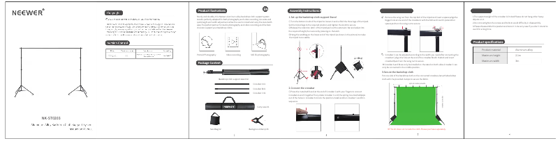 Página 1 del manual Manual de usuario Neewer NK-ST0203
