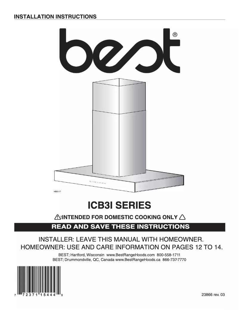 Imagen de la primera página del manual del dispositivo Ispira ICB3I36SBN