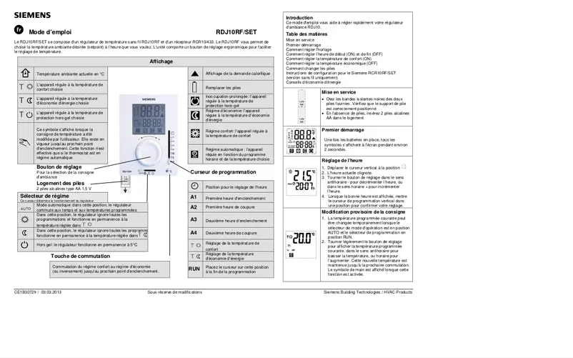 Imagen de la primera página del manual del dispositivo RDJ10RF