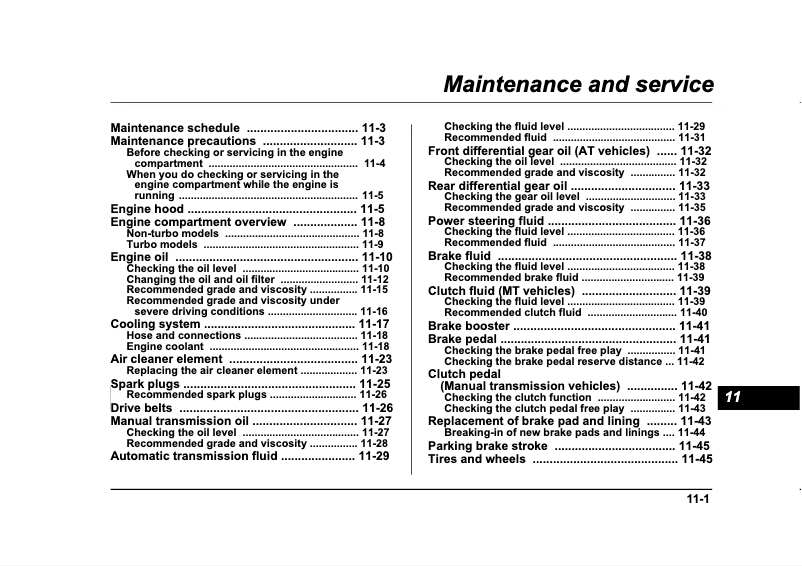 Página 1 del manual Manual de uso y mantenimiento Subaru Baja (2005)