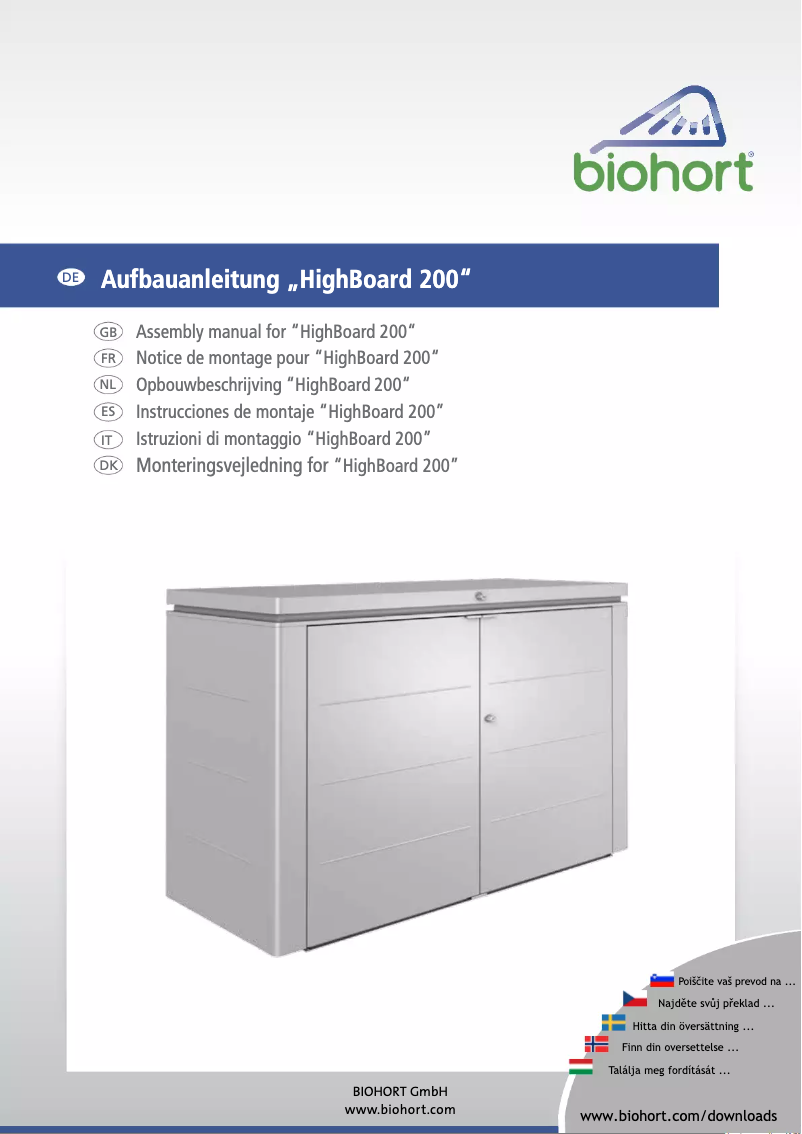 Página nº 1 - Manual de usuario Biohort HighBoard 200