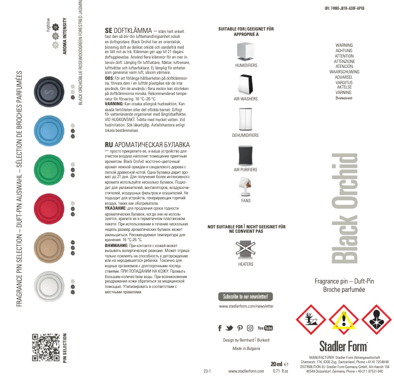 Imagen de la primera página del manual del dispositivo Black Orchid