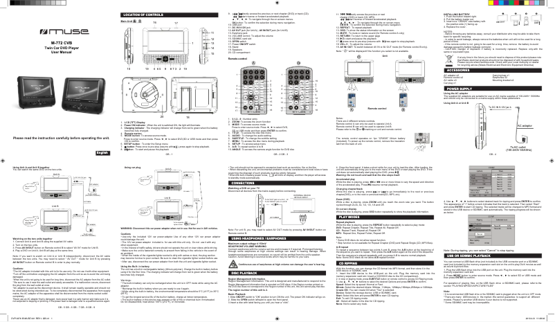 Imagen de la primera página del manual del dispositivo M-772CVB
