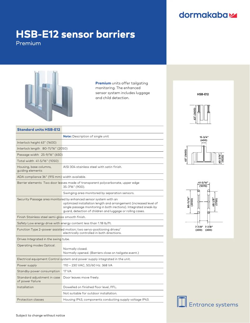 Imagen de la primera página del manual del dispositivo HSB-E12