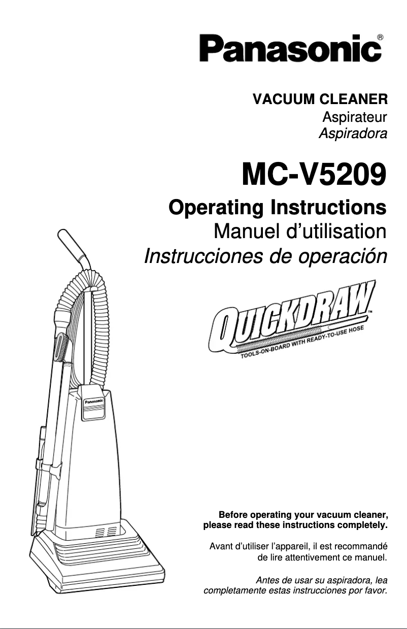 Página 1 del manual Manual de usuario Panasonic MC-V5209