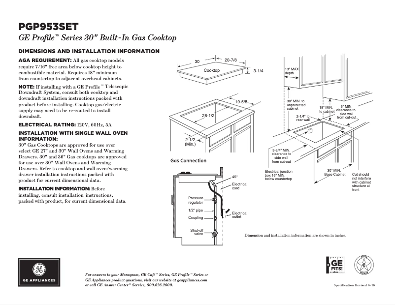 Imagen de la primera página del manual del dispositivo Profile PGP953SETSS