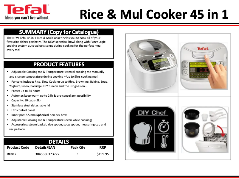 Página 1 del manual Manual de usuario Tefal Advanced Multicooker 45 in 1 RK812132