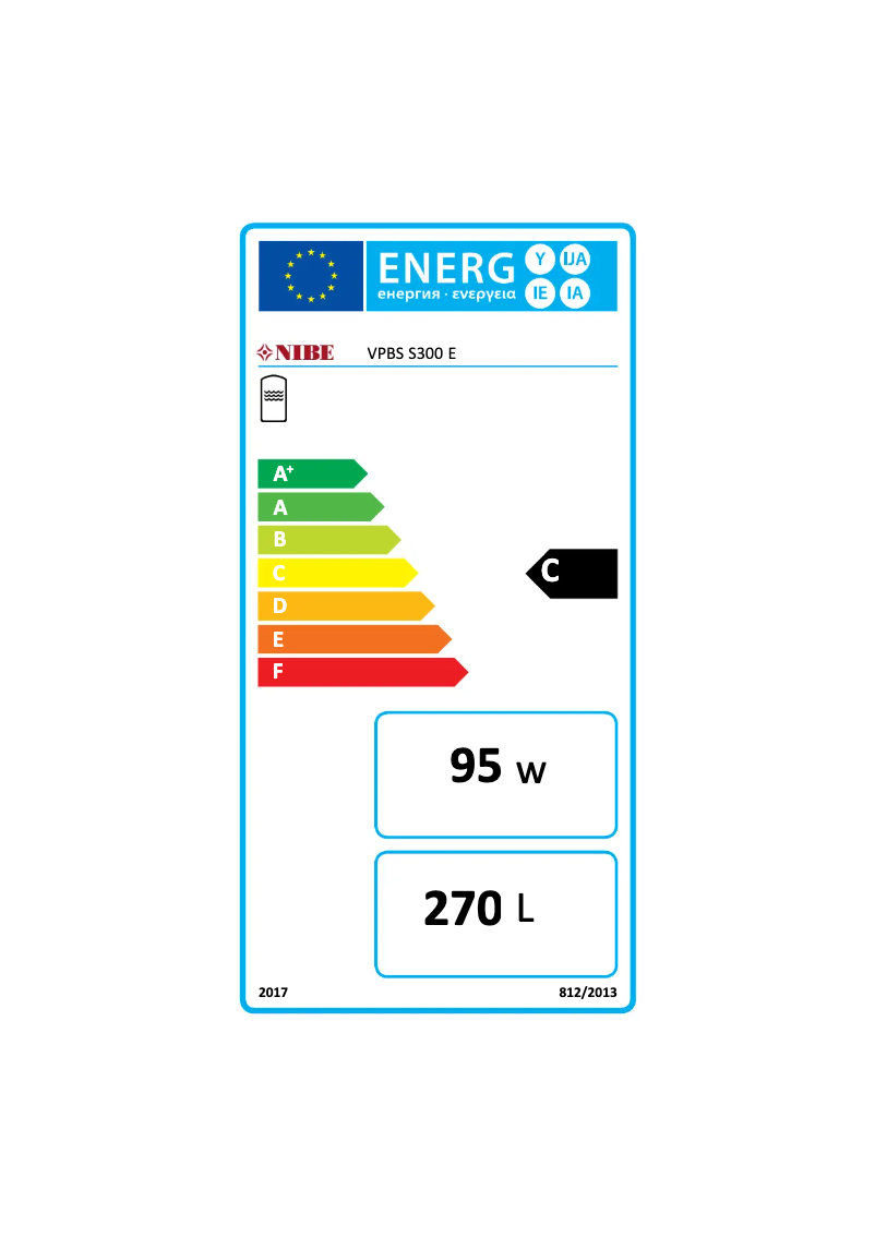 Página 1 del manual Etiqueta energética Nibe VPB S200