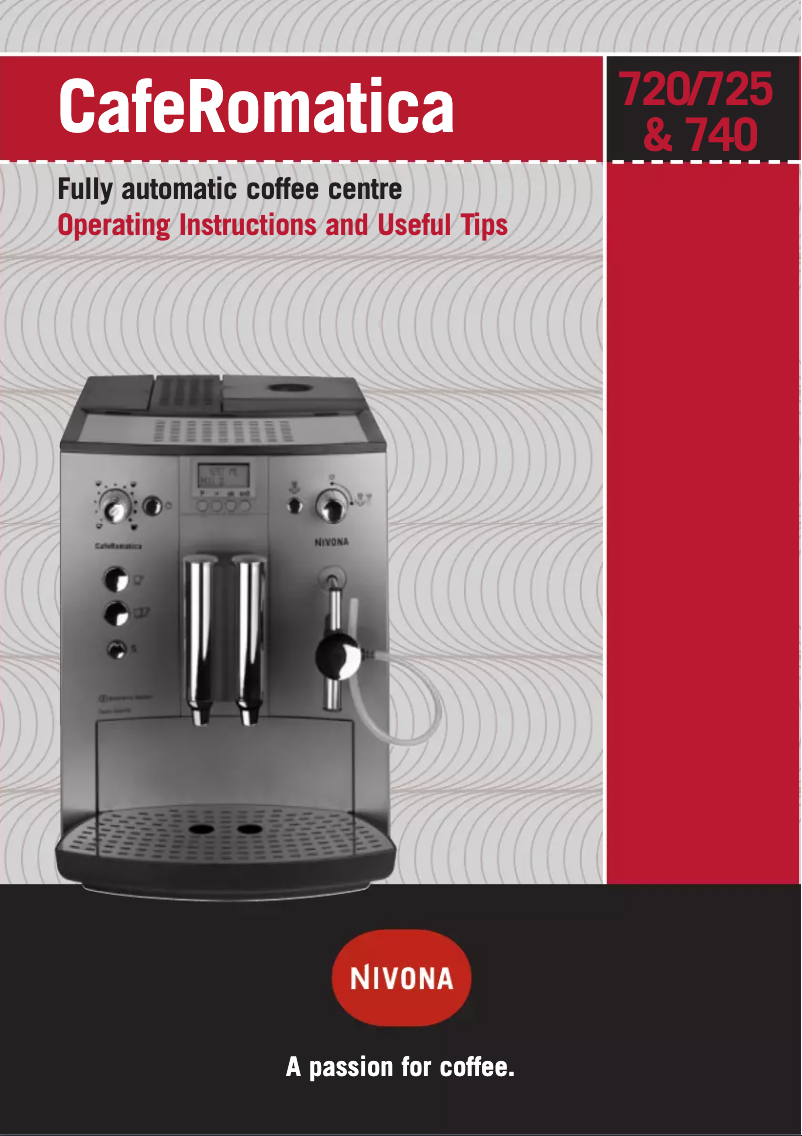 Imagen de la primera página del manual del dispositivo CafeRomatica 725