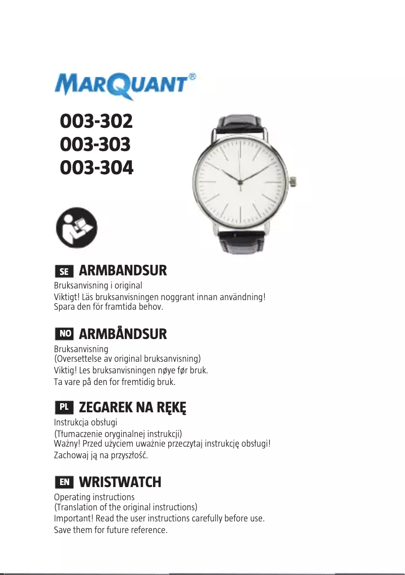 Página nº 1 - Manual de usuario Marquant 003-304