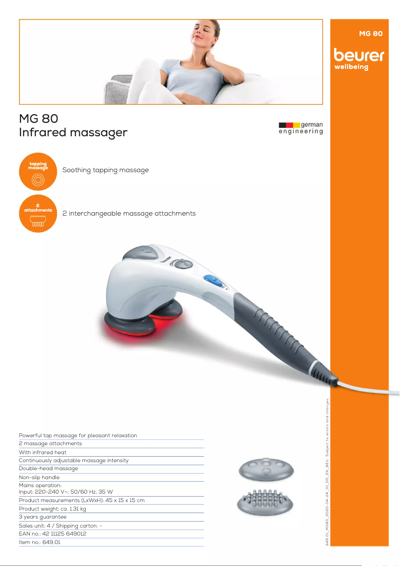 Imagen de la primera página del manual del dispositivo MG 80