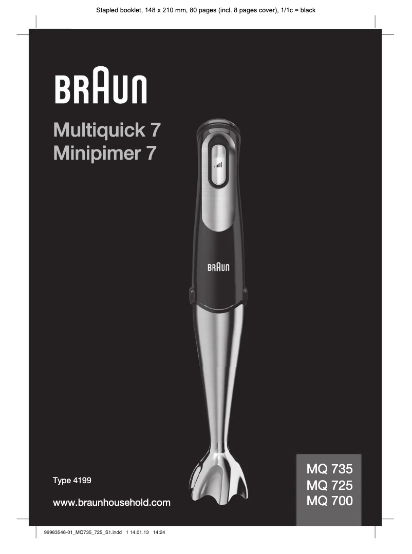Página nº 1 - Manual de usuario Braun Multiquick 7 MQ 735 Sauce